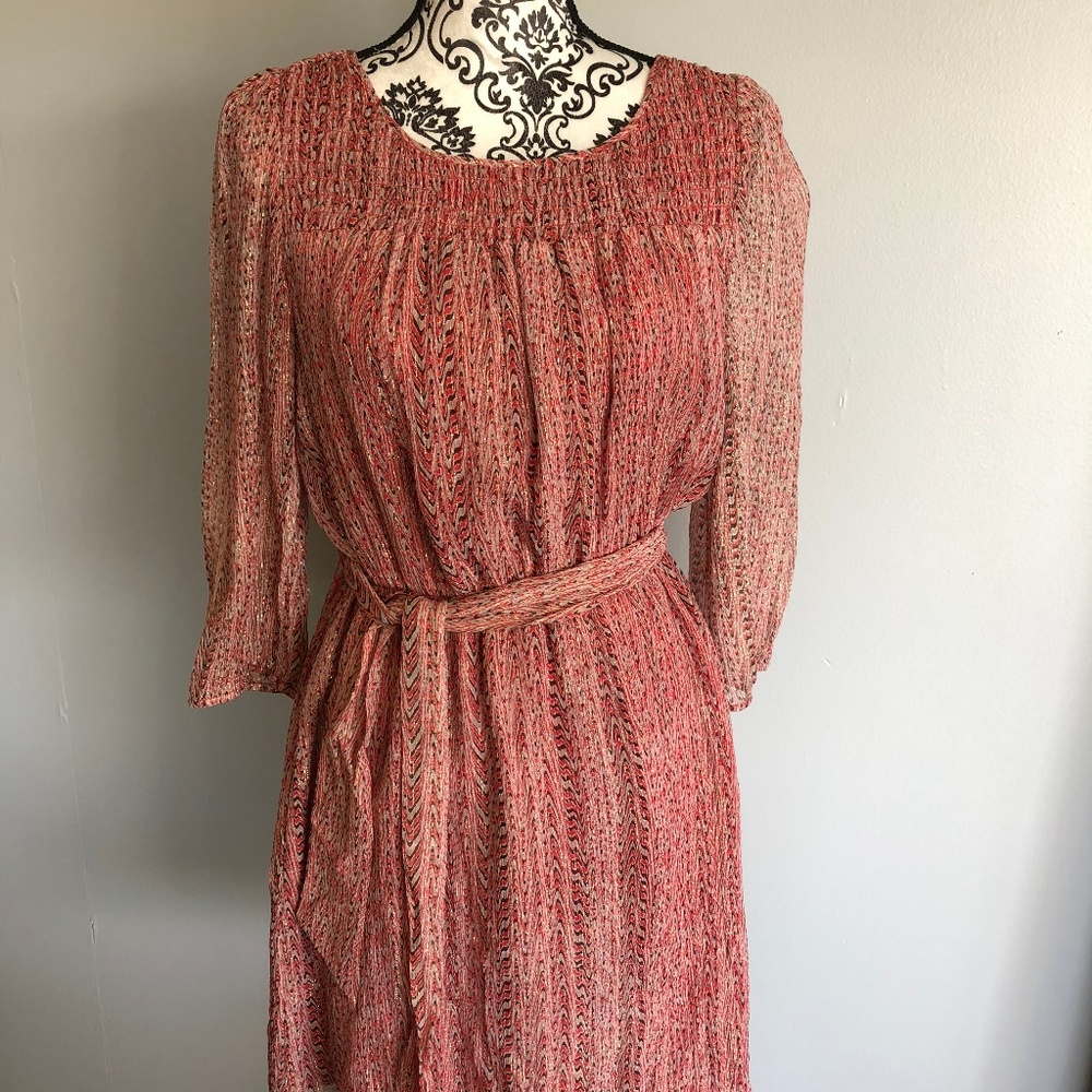NWOT - Armani Exchange Silk Metallic Dress